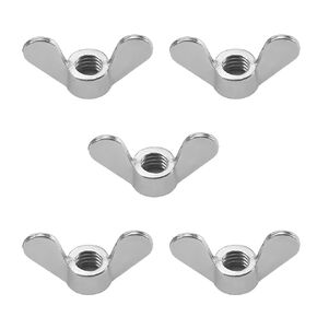 MroMax M10 Butterfly Wing Nuts Zinc Alloy Zinc Plated Wing Nuts Silver Hand Twist Tighten Ear Wingnuts Metric, Fasteners Parts Wing-Nut 5PCS for Mechanical Electronic Furniture Decoration