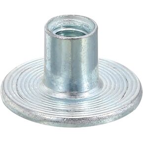 uxcell M5 T-Nuts, 12pcs Carbon Steel Tee Nut Round Base Weld Nuts 8mm Height Through Hole Flange Insert Female Thread Plate Nuts