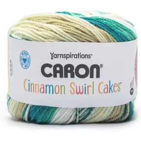 Caron Cinnamon Swirl Cakes Yarn - Spearmint Swirl, Green