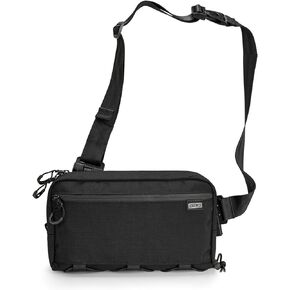 حقيبة حبال TACTICAL GEEK Cache L4 EDC، حقيبة كتف خفيفة الوزن، حقيبة صدر للسفر عالية السعة 2.9 لتر، حقيبة بحزام واحد للسفر غير الرسمي، والمشي لمسافات طويلة، والرياضات الخارجية (أسود)