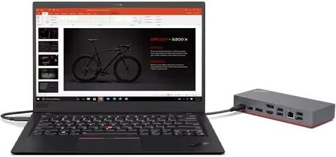 Lenovo ThinkPad USB Type-C Dock Gen 2 مع 4K (40B70090US) 135 وات + يتضمن كابل ZoomSpeed ​​HDMI (مع إيثرنت) + كابل ZoomSpeed ​​DisplayPort + كابل USB-C + حزمة المبتدئين in Kuwait