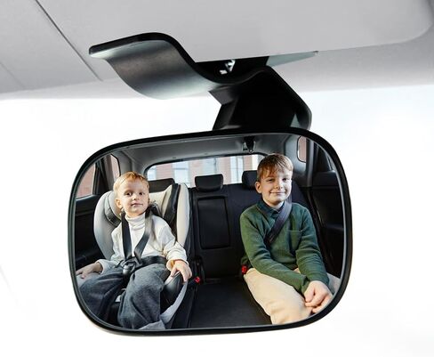 Automotive Car Interior Rearview Baby Mirror, 360 Degree Adjustable Wide-Angle Convex Rearview, Clip-On for Watching Rear Seat Passengers, Babies, Children, Elders, and Pets (Pack of 1) in Kuwait