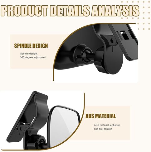 Automotive Car Interior Rearview Baby Mirror, 360 Degree Adjustable Wide-Angle Convex Rearview, Clip-On for Watching Rear Seat Passengers, Babies, Children, Elders, and Pets (Pack of 1) in Kuwait