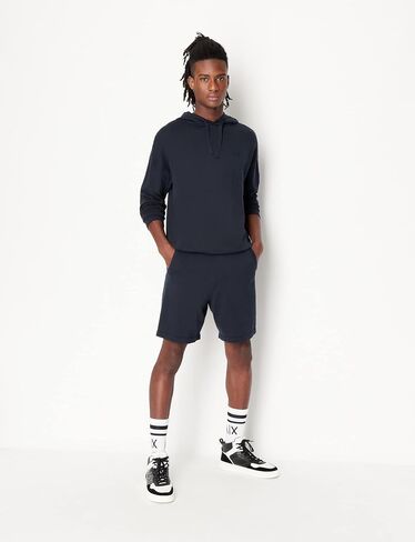 Emporio Armani Men's Cotton Hooded Embroiderd Logo Pullover in Saudi Arabia