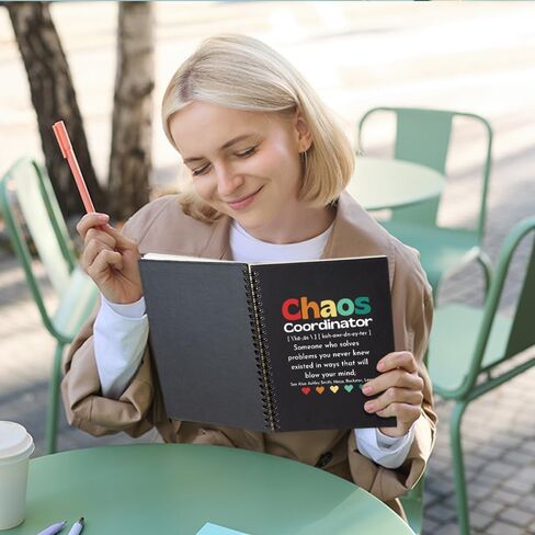 Chaos Coordinator 160 Blank Pages Spiral Notebook, Appreciation Gift for Boss Lady Manager Supervisor Secretary Teacher Nurse Mom, Farewell Gift for Coworker, Chaos Coordinator Gifts for Women in Kuwait