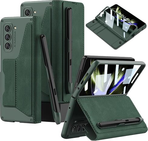 حافظة DEMCERT لهاتف Samsung Galaxy Z Fold 5 مع [فتحة Fold5 Edition S-Pen]، حافظات مدرعة عسكرية واقية لكامل الجسم مضادة للخدش حافظة جلدية نحيفة صلبة مع واقي شاشة (بني) in Kuwait