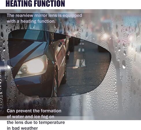 Right Passenger Side Heated Mirror Glass Compatible with Passat 2013-2018, Jetta 2011-2018, Beetle 2012-2019 Replace#: 3C8 857 522 in Saudi Arabia