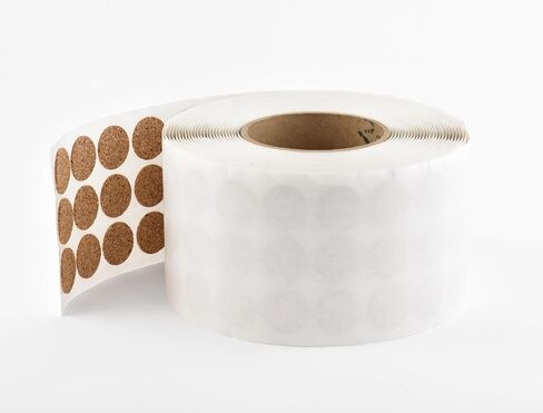 1-Inch Adhesive Cork Dots – 1,000-Pack of Mini Self-Adhesive Cork Circles – 1" Adhesive Back Discs – 1/16" Thick – Dots Packaged on a Roll in Saudi Arabia