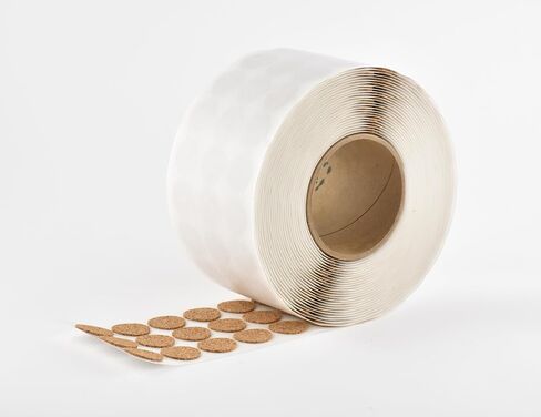 1-Inch Adhesive Cork Dots – 1,000-Pack of Mini Self-Adhesive Cork Circles – 1" Adhesive Back Discs – 1/16" Thick – Dots Packaged on a Roll in Saudi Arabia