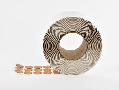 1-Inch Adhesive Cork Dots – 1,000-Pack of Mini Self-Adhesive Cork Circles – 1" Adhesive Back Discs – 1/16" Thick – Dots Packaged on a Roll in Saudi Arabia