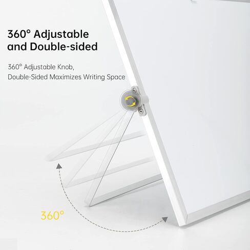 Dry Erase White Board, 10inX10in Magnetic Desktop Whiteboard with Stand, 10 Markers, 4 Magnets, 1 Eraser, Portable Double-Sided White Board Easel for Office, Home, School, Kids Drawing, Memo in Saudi Arabia