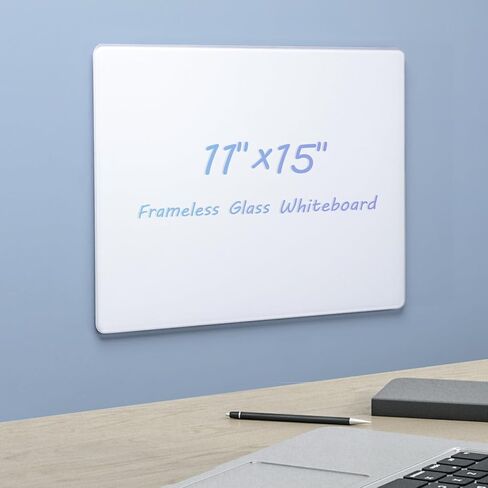 سبورة بيضاء زجاجية من ARCOBIS للجدار، خالية من اللكمات مقاس 11 بوصة × 15 بوصة، لوحة مسح جافة صغيرة من الزجاج المقسى، لوحة بيضاء زجاجية بدون إطار معلقة غير مغناطيسية للمكتب والمنزل والمدرسة in Kuwait