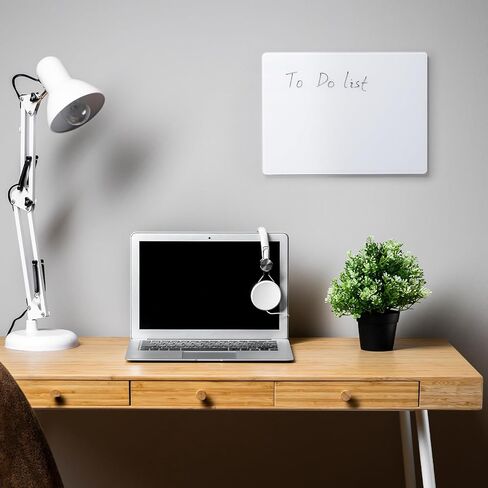 سبورة بيضاء زجاجية من ARCOBIS للجدار، خالية من اللكمات مقاس 11 بوصة × 15 بوصة، لوحة مسح جافة صغيرة من الزجاج المقسى، لوحة بيضاء زجاجية بدون إطار معلقة غير مغناطيسية للمكتب والمنزل والمدرسة in Kuwait