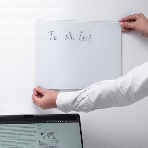 سبورة بيضاء زجاجية من ARCOBIS للجدار، خالية من اللكمات مقاس 11 بوصة × 15 بوصة، لوحة مسح جافة صغيرة من الزجاج المقسى، لوحة بيضاء زجاجية بدون إطار معلقة غير مغناطيسية للمكتب والمنزل والمدرسة in Kuwait