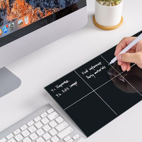 Dry Erase Desktop Glass Whiteboard Portable Small Desk Board (Black) in Saudi Arabia