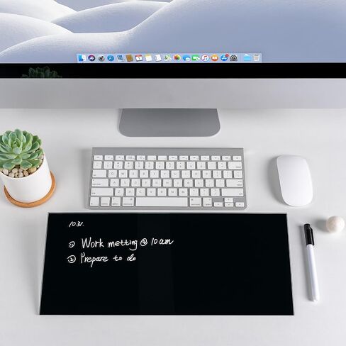 Dry Erase Desktop Glass Whiteboard Portable Small Desk Board (Black) in Saudi Arabia