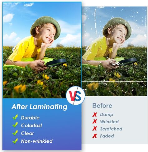 KTRIO Self-Adhesive Laminating Sheets 8.5 x 11 inches, 25 Sheets, 4 Mil Thickness, Clear Self Sealing Laminate Sheets for Crafts, No Machine Needed Stick Lamination Sheets in Saudi Arabia