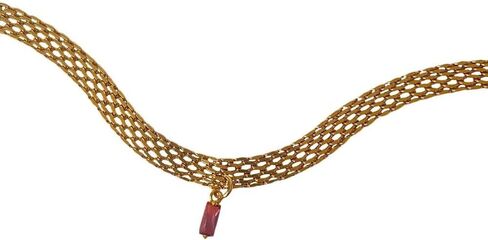 French Collar Necklace Gold Wide Flat Chain Titanium Steel Plated 18K Gold Necklace INS Minimalist and Sweet Cool Style White Rose Red Green Zircon Woven Choker Chain in Saudi Arabia