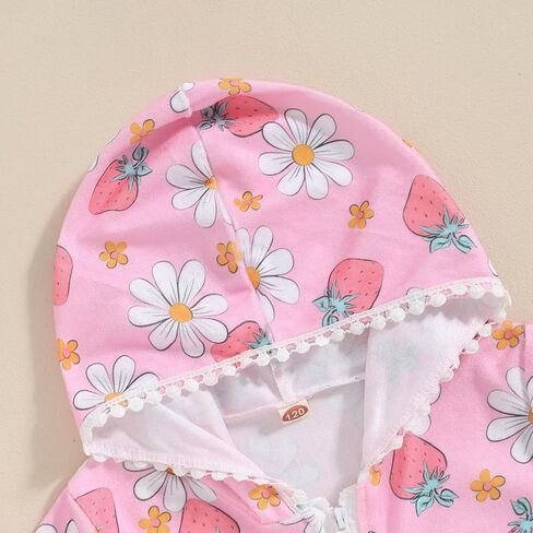 Hoanselay Kids Toddler Little Girl Swim Cover Up Towel Terry Swimsuit Wraps Zip Up Bathing Suit Robe Pool Beach Coverup in Saudi Arabia