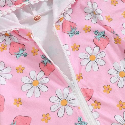 Hoanselay Kids Toddler Little Girl Swim Cover Up Towel Terry Swimsuit Wraps Zip Up Bathing Suit Robe Pool Beach Coverup in Saudi Arabia