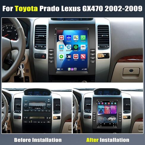 [2+64G] Android 13 Car Stereo for Toyota Prado Lexus GX470 2002-2009 with Apple Carplay&Android Auto,9.7 Inch Touch Screen Car Radio with GPS WiFi Bluetooth FM/RDS SWC Dual USB/AUX-in+Backup Camera in Saudi Arabia
