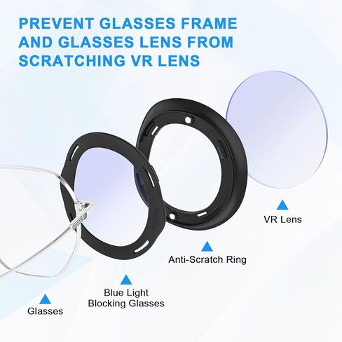 Tyasoleil Blue Light Blocking Glasses for Meta Quest 3, with Magnetic Alloy Frame and Anti Blue-Light Lens Accessories Removable Lens to Accommodate Your Nearsightedness in Kuwait