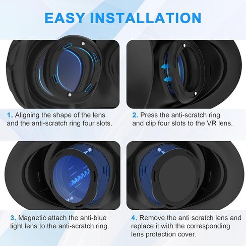 Tyasoleil Blue Light Blocking Glasses for Meta Quest 3, with Magnetic Alloy Frame and Anti Blue-Light Lens Accessories Removable Lens to Accommodate Your Nearsightedness in Kuwait
