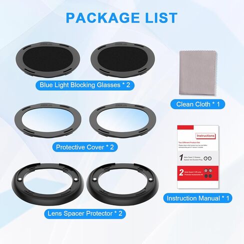 Tyasoleil Blue Light Blocking Glasses for Meta Quest 3, with Magnetic Alloy Frame and Anti Blue-Light Lens Accessories Removable Lens to Accommodate Your Nearsightedness in Kuwait