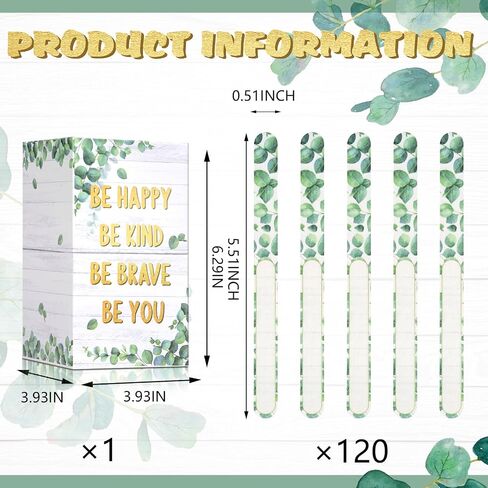 120 Pcs Eucalyptus Flip Sticks with with Storage Cup Greenery Teacher Tools Educational and Learning Activities for Kids Grouping Back to School Learning Activities Stuff Name Tags Supplies in Saudi Arabia