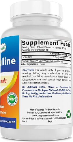 Best Naturals L-Citrulline Powder 8 OZ (8 OZ (Pack of 1)) in Saudi Arabia
