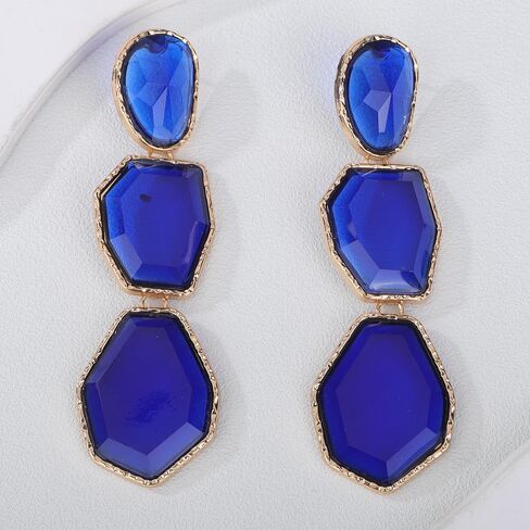 Fashion Irregular Crystal Rhinestone Dangle Drop Earrings Geometry Crystal Chandelier Earrings Bohemian Big Crystal Statement Earrings for Women Girls in Kuwait