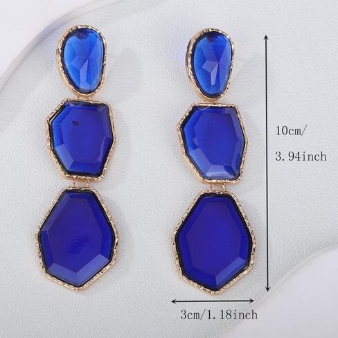 Fashion Irregular Crystal Rhinestone Dangle Drop Earrings Geometry Crystal Chandelier Earrings Bohemian Big Crystal Statement Earrings for Women Girls in Kuwait