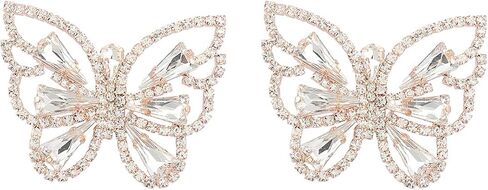 Statement Wedding Bridal Sparkle Crystal Beads Butterfly Stud Gold Earrings Women Girls Statement Jewelry for Prom in Saudi Arabia