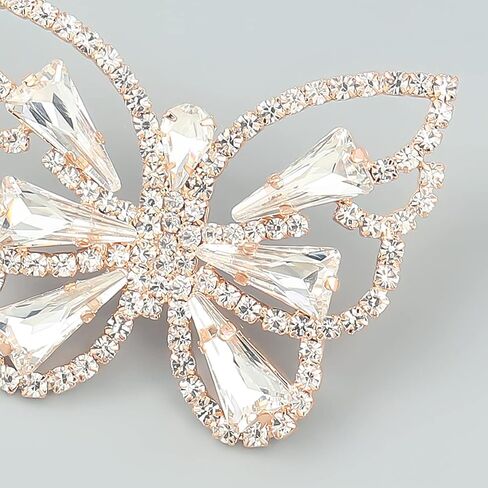 Statement Wedding Bridal Sparkle Crystal Beads Butterfly Stud Gold Earrings Women Girls Statement Jewelry for Prom in Saudi Arabia
