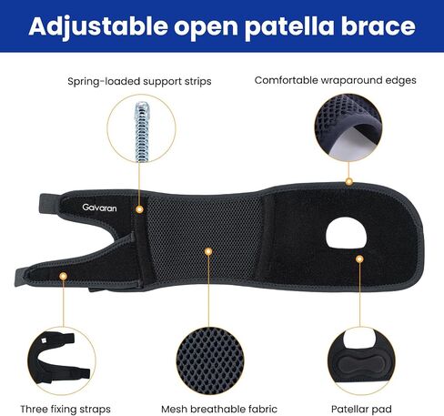 Galvaran Patellar Knee Brace Support Strap Knee Pain Relief Adjustable Knee Strap for Tendonitis, Arthritis, Jumpers, Tennis Running Injury Recovery (Medium) in Saudi Arabia
