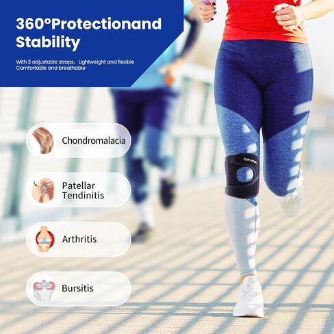 Galvaran Patellar Knee Brace Support Strap Knee Pain Relief Adjustable Knee Strap for Tendonitis, Arthritis, Jumpers, Tennis Running Injury Recovery (Medium) in Saudi Arabia