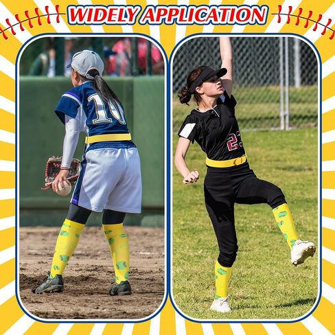 3 أزواج من جوارب البيسبول والحزام مجموعة كومبو من جوارب البيسبول اللينة مع حزام بيسبول مرن للشباب والكبار in Kuwait