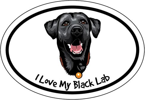 WickedGoodz I Love My Black Lab Vinyl Decal - Labrador Dog Breed Bumper Sticker - for Laptops Windows Cars Trucks in Saudi Arabia