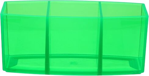 PATIKIL 3 Compartments Clear Acrylic Pen Holder, Pencil Holder Pen Organizer Pencil Cup Makeup Brush Holder for Countertop Desk Accessories, Blue in Saudi Arabia