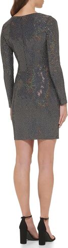 GUESS Women's Sparkle Long Sleeve V-Neck Dress in Saudi Arabia