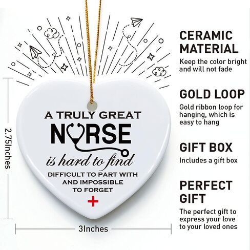 Nurse Appreciation Gifts, A Truly Great Nurse is Hard to Find, Ornament Keepsake Sign Heart Plaque Retirement Goodbye Farewell Thank You Gift for Nurse, Nurse Gifts for Nursing Graduation Student in Saudi Arabia