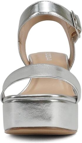 Soda “MACEY" ~ Women Open Square Toe Single Band High Heel Platform Dress Sandal with Adjustable Ankle Strap in Saudi Arabia