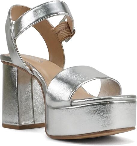 Soda “MACEY" ~ Women Open Square Toe Single Band High Heel Platform Dress Sandal with Adjustable Ankle Strap in Saudi Arabia