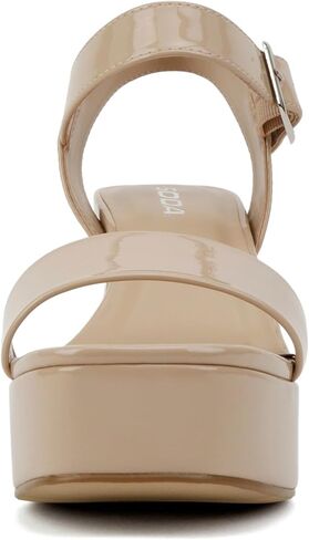 Soda “MACEY" ~ Women Open Square Toe Single Band High Heel Platform Dress Sandal with Adjustable Ankle Strap in Saudi Arabia