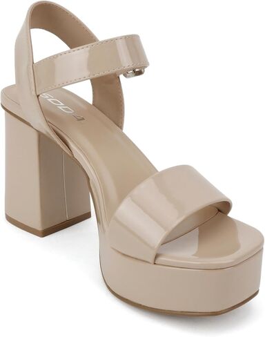 Soda “MACEY" ~ Women Open Square Toe Single Band High Heel Platform Dress Sandal with Adjustable Ankle Strap in Saudi Arabia
