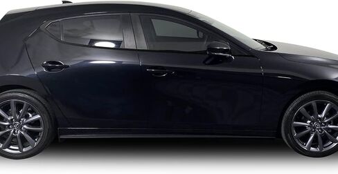 Window Chrome Delete Blackout Precut Vinyl Wrap Overlay Kit Compatible with and Fits Mazda 3 Hatchback 2019-2021 - Metallic Matte Chrome Black in Kuwait