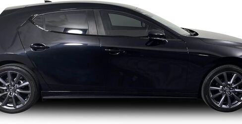 Window Chrome Delete Blackout Precut Vinyl Wrap Overlay Kit Compatible with and Fits Mazda 3 Hatchback 2019-2021 - Metallic Matte Chrome Black in Kuwait