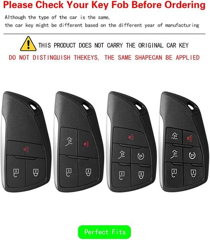 for Chevy GMC Key Fob Cover Case Metal Shell Car Smart Keys Protect Compatible 2021 2022 2023 Chevrolet Sierra Silverado Tahoe Buick (P-XFLGqh-Black) in Saudi Arabia