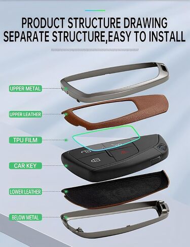 for Chevy GMC Key Fob Cover Case Metal Shell Car Smart Keys Protect Compatible 2021 2022 2023 Chevrolet Sierra Silverado Tahoe Buick (P-XFLGqh-Black) in Saudi Arabia