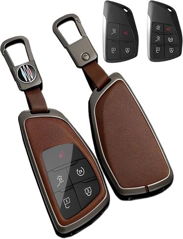 for Chevy GMC Key Fob Cover Case Metal Shell Car Smart Keys Protect Compatible 2021 2022 2023 Chevrolet Sierra Silverado Tahoe Buick (P-XFLGqh-Black) in Saudi Arabia